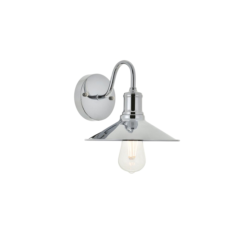 Living District Etude 1-Light Mid-Century Metal Wall Sconce in Chrome
