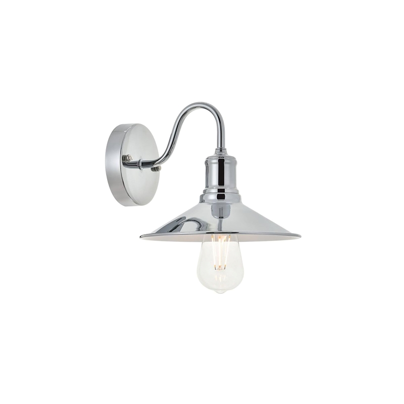 Living District Etude 1-Light Mid-Century Metal Wall Sconce in Chrome