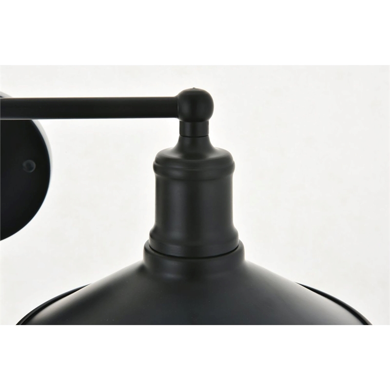 Living District Etude 2-Light Mid-Century Metal Wall Sconce in Black