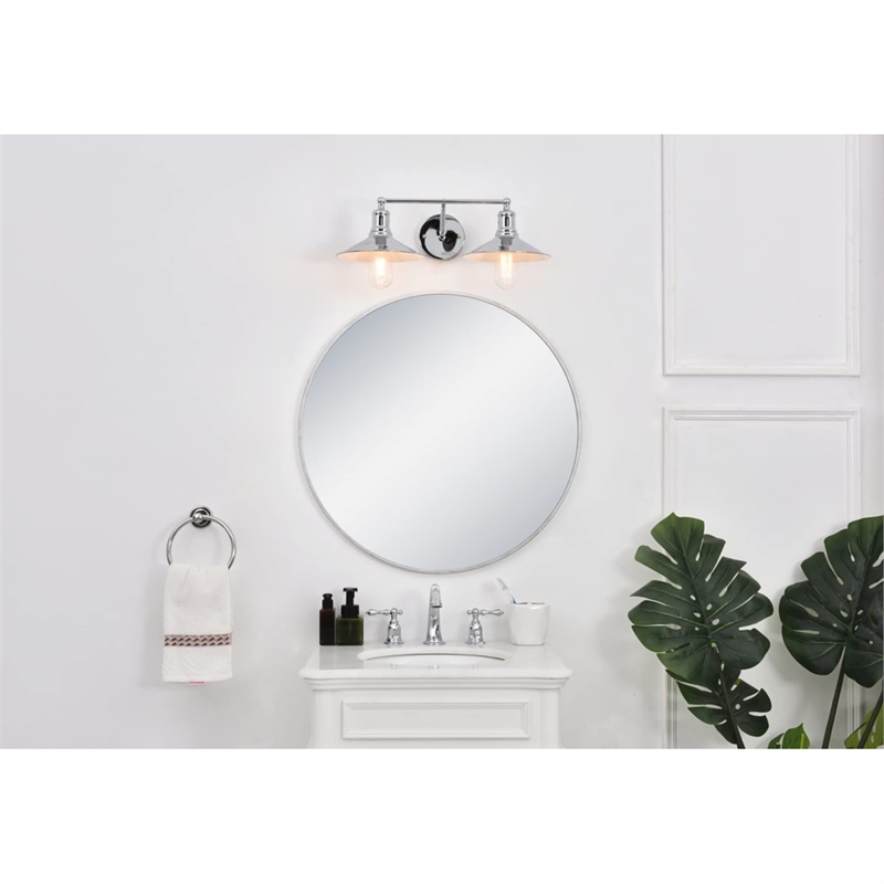 Living District Etude 2-Light Mid-Century Metal Wall Sconce in Chrome