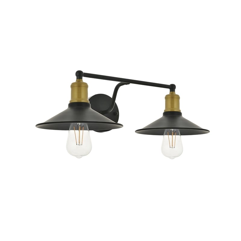 Living District Etude 2-Light Metal Wall Sconce in Brass and Black