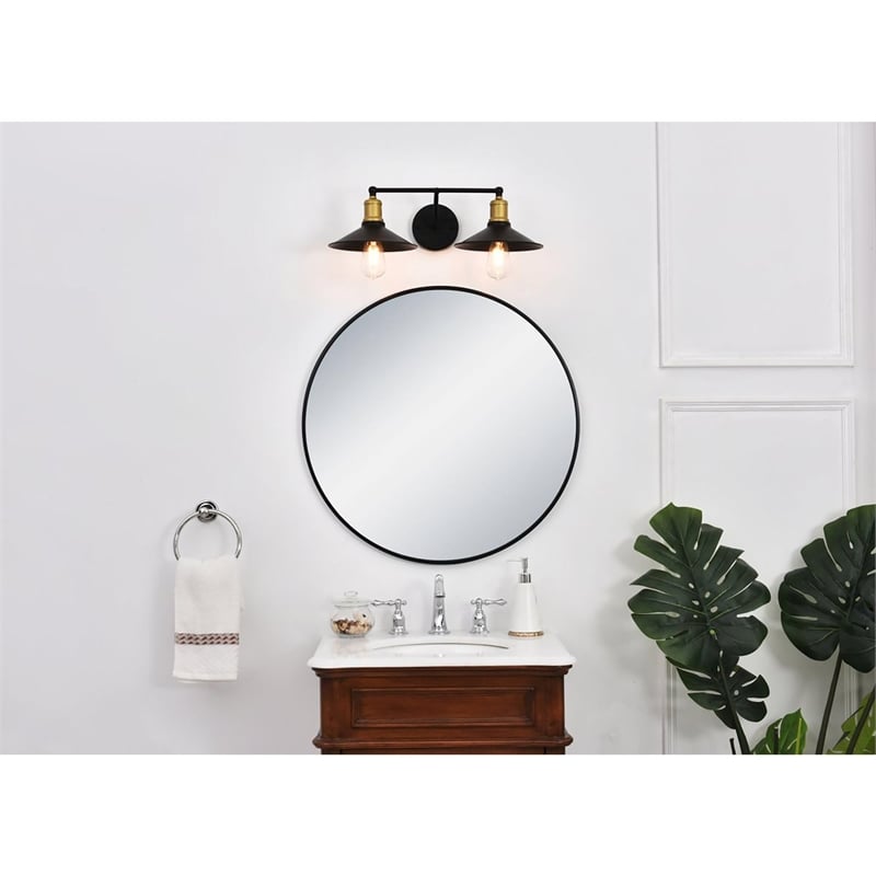 Living District Etude 2-Light Metal Wall Sconce in Brass and Black