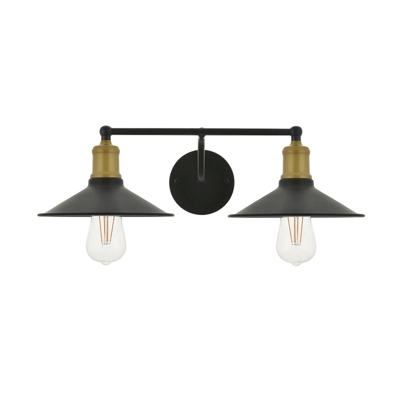 Living District Etude 2-Light Metal Wall Sconce in Brass and Black