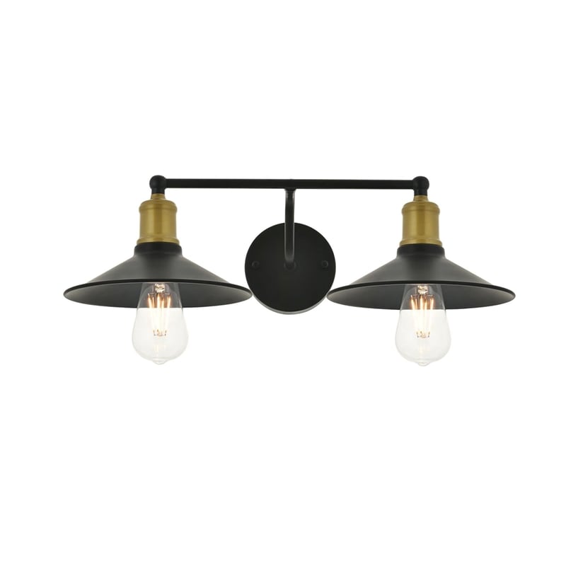 Living District Etude 2-Light Metal Wall Sconce in Brass and Black