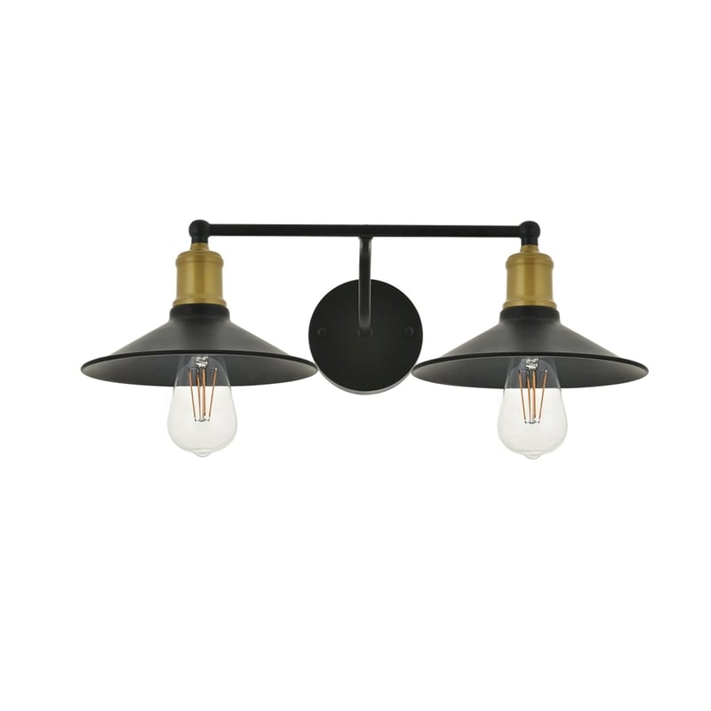 Living District Etude 2-Light Metal Wall Sconce in Brass and Black