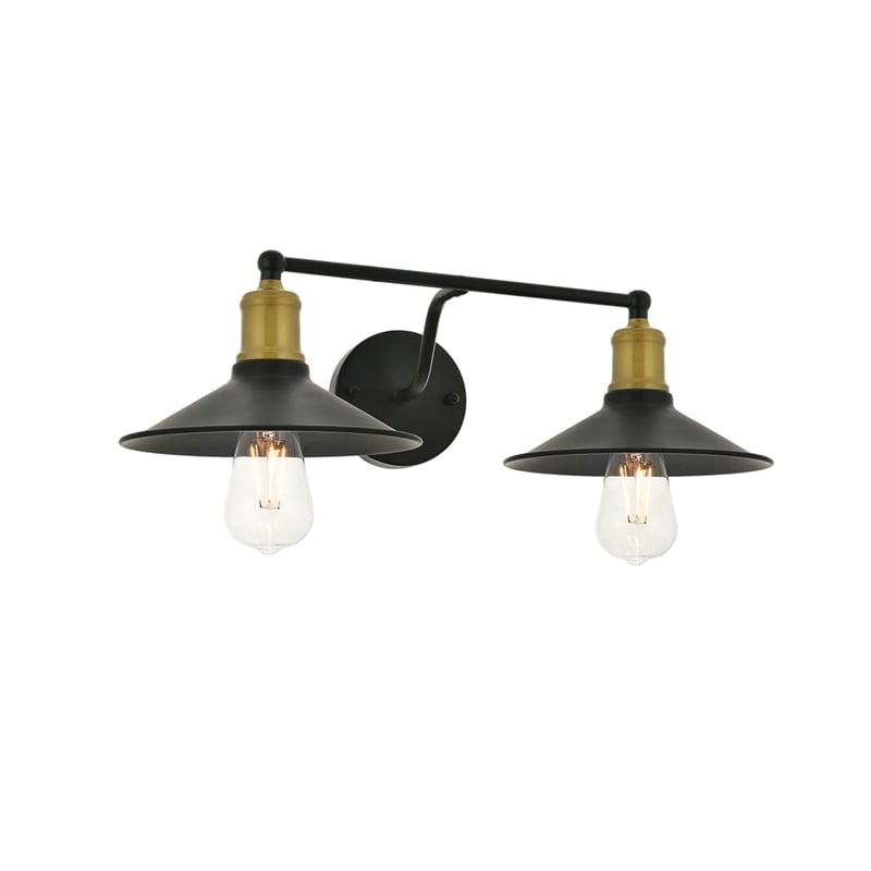 Living District Etude 2-Light Metal Wall Sconce in Brass and Black