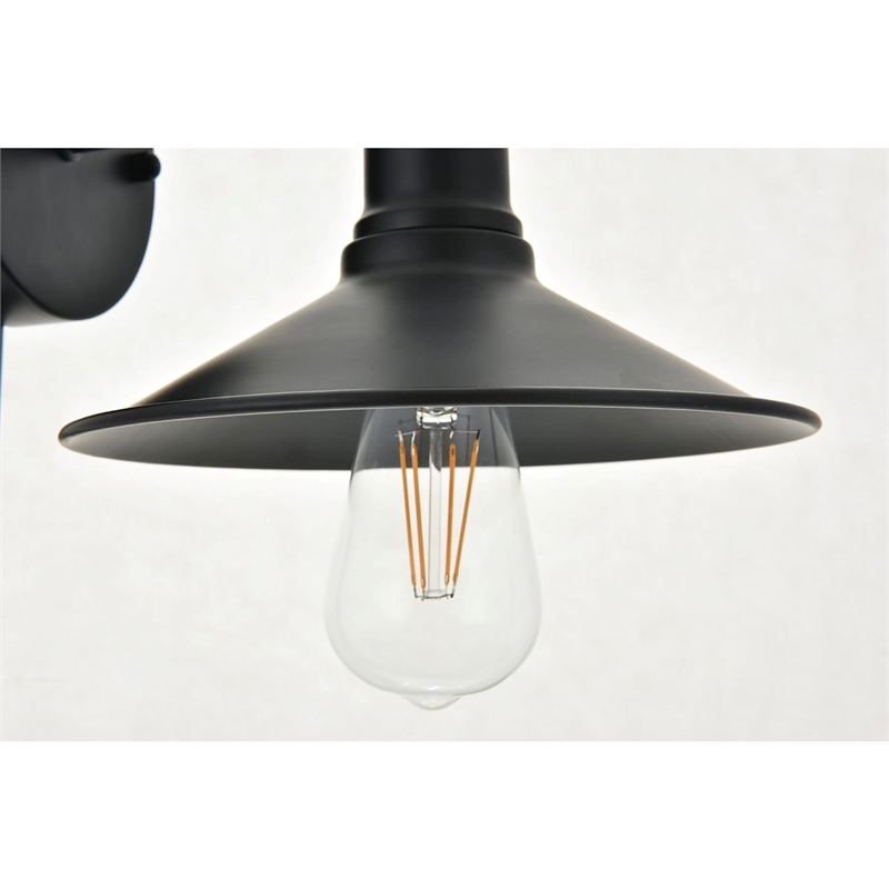 Living District Etude 3-Light Mid-Century Metal Wall Sconce in Black