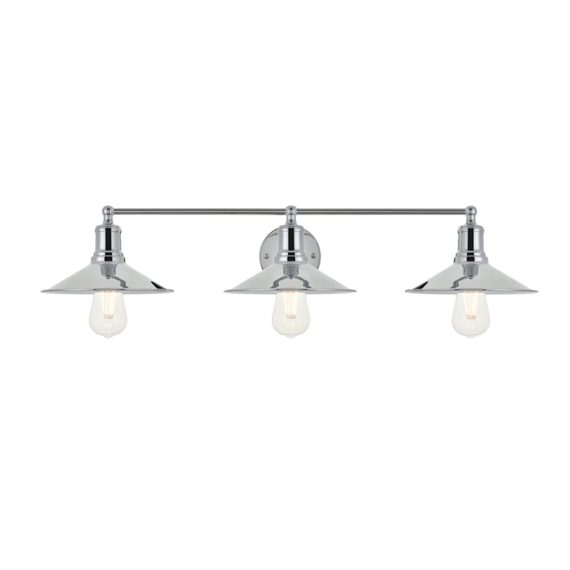 Living District Etude 3-Light Mid-Century Metal Wall Sconce in Chrome