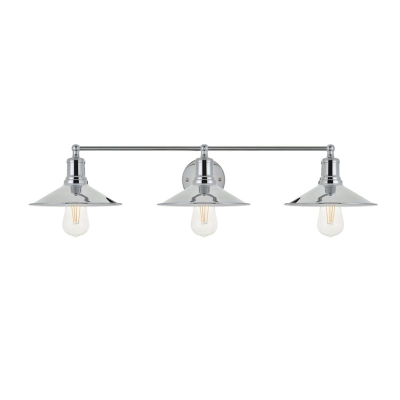 Living District Etude 3-Light Mid-Century Metal Wall Sconce in Chrome