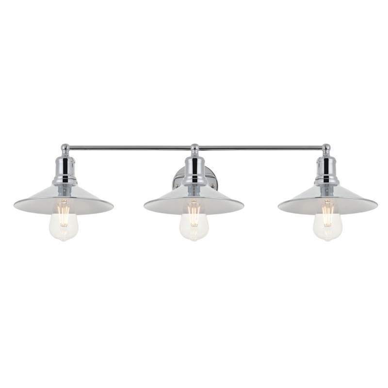 Living District Etude 3-Light Mid-Century Metal Wall Sconce in Chrome