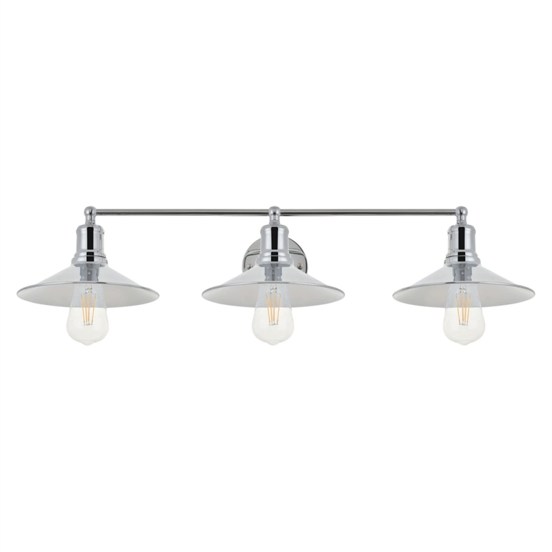 Living District Etude 3-Light Mid-Century Metal Wall Sconce in Chrome