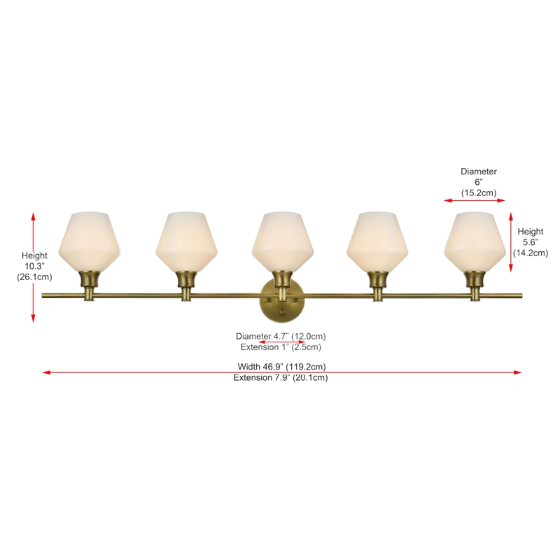 Living District Gene 5-Light Metal Wall Sconce in Black and Frosted White Glass