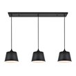 Living District Nota 3-Light Mid-Century Metal Pendant in Black