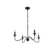 Living District Rohan 4-Light Mid-Century Metal Pendant in Matte Black