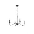 Living District Rohan 4-Light Mid-Century Metal Pendant in Matte Black