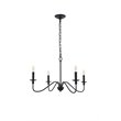 Living District Rohan 4-Light Mid-Century Metal Pendant in Matte Black
