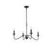 Living District Rohan 4-Light Mid-Century Metal Pendant in Matte Black