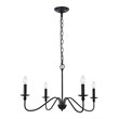 Living District Rohan 4-Light Mid-Century Metal Pendant in Matte Black