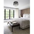 Living District Tully 3-Light Mid-Century Metal Flush Mount in Matte Black/Clear