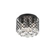 Living District Tully 3-Light Mid-Century Metal Flush Mount in Matte Black/Clear