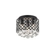 Living District Tully 3-Light Mid-Century Metal Flush Mount in Matte Black/Clear