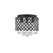 Living District Tully 3-Light Mid-Century Metal Flush Mount in Matte Black/Clear