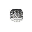 Living District Tully 3-Light Mid-Century Metal Flush Mount in Matte Black/Clear