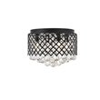 Living District Tully 4-Light Mid-Century Metal Flush Mount in Matte Black/Clear