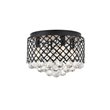 Living District Tully 4-Light Mid-Century Metal Flush Mount in Matte Black/Clear