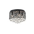 Living District Tully 4-Light Mid-Century Metal Flush Mount in Matte Black/Clear