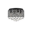Living District Tully 4-Light Mid-Century Metal Flush Mount in Matte Black/Clear