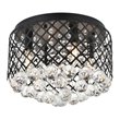 Living District Tully 4-Light Mid-Century Metal Flush Mount in Matte Black/Clear