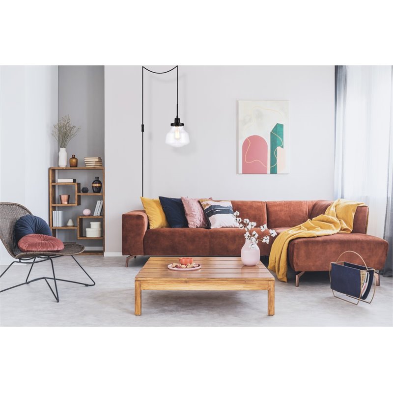 Living District Lyle 1-Light Mid-Century Metal Pendant in Black