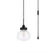 Living District Lyle 1-Light Mid-Century Metal Pendant in Black