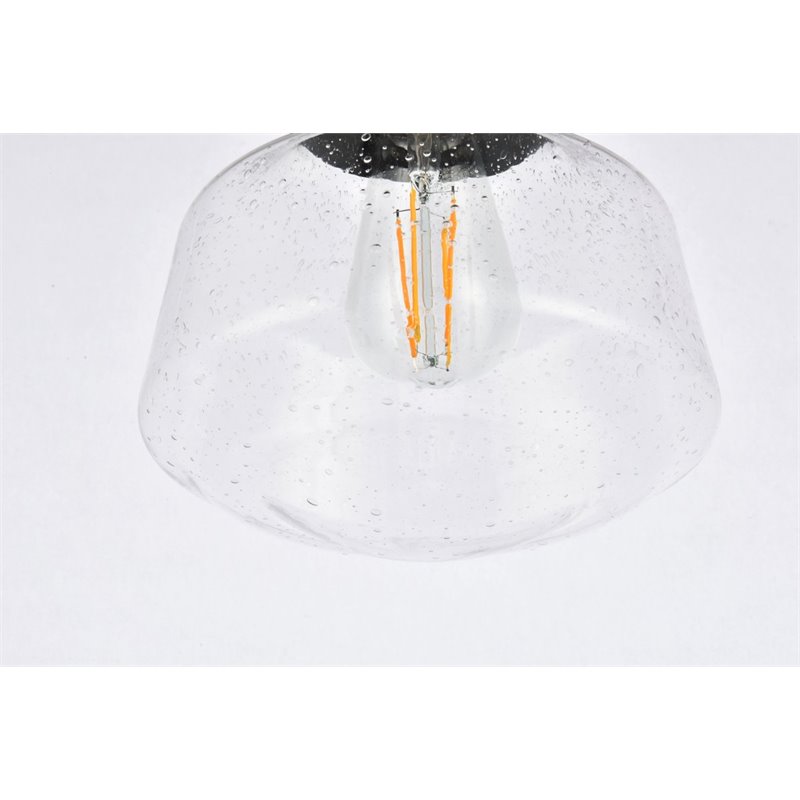 Living District Lyle 1-Light Mid-Century Metal Pendant in Black