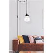 Living District Lyle 1-Light Mid-Century Metal Pendant in Black