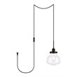 Living District Lyle 1-Light Mid-Century Metal Pendant in Black