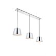 Living District Nota 3-Light Mid-Century Metal Pendant in Chrome