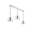 Living District Nota 3-Light Mid-Century Metal Pendant in Chrome