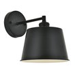 Living District Nota 1-Light Mid-Century Metal Wall Sconce in Black