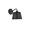Living District Nota 1-Light Mid-Century Metal Wall Sconce in Black