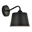 Living District Nota 1-Light Mid-Century Metal Wall Sconce in Black