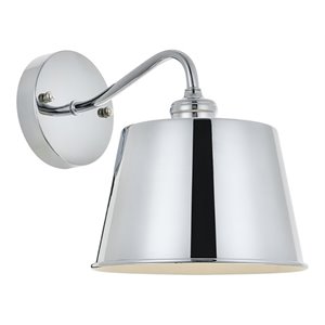 Living District Nota 1-Light Mid-Century Metal Wall Sconce in Chrome