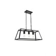 Living District Resolute 3-Light Mid-Century Metal Pendant in Black