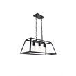 Living District Resolute 3-Light Mid-Century Metal Pendant in Black