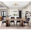 Living District Script 8-Light Mid-Century Metal Flush Mount in Brass