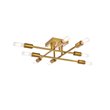 Living District Script 8-Light Mid-Century Metal Flush Mount in Brass