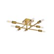 Living District Script 8-Light Mid-Century Metal Flush Mount in Brass