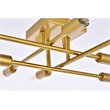 Living District Script 8-Light Mid-Century Metal Flush Mount in Brass