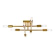 Living District Script 8-Light Mid-Century Metal Flush Mount in Brass